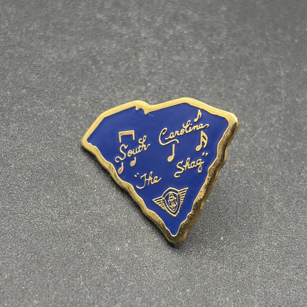 South Carolina The Shag Song State Outline Lapel Hat Pin